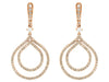 ESTATE 1.32CT DIAMOND 14KT ROSE GOLD DOUBLE OPEN TEAR DROP FUN HANGING EARRINGS