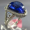 LARGE 11.33CT DIAMOND & AAA TANZANITE 18KT WHITE GOLD TRILLION ENGAGEMENT RING