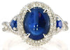 .90CT DIAMOND & AAA CABOCHON SAPPHIRE 18KT WHITE GOLD OVAL & ROUND INFINITY RING