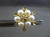 ESTATE LARGE .62CT DIAMOND & PEARL 18KT TWO TONE GOLD 3D FLOWER CLIP ON EARRINGS