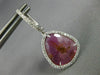 7.46CT DIAMOND & AAA TOURMALINE 14KT WHITE GOLD TEAR DROP HALO HANGING EARRINGS