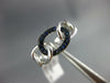 ESTATE .19CT AAA SAPPHIRE 18KT WHITE GOLD 3D CLASSIC OVAL LINK FUN RING