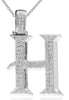ESTATE LARGE 1.71CT DIAMOND 14KT WHITE GOLD 3D H INITIAL FUN FLOATING PENDANT