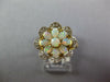 ESTATE 1.0CT DIAMOND & AAA OPAL 18KT YELLOW GOLD 3D CLASSIC FLOWER LOVE RING