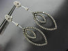 LARGE 1.88CT WHITE & CHOCOLATE FANCY DIAMOND 14KT WHITE GOLD 3D HANGING EARRINGS