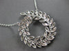 EXTRA LARGE 2.25CT DIAMOND 14K WHITE GOLD MULTI LEAF CRISS CROSS FLOWER NECKLACE