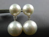 .25CT DIAMOND & AAA SOUTH SEA & TAHITIAN PEARL 18KT WHITE GOLD HANGING EARRINGS