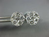 ESTATE 1.64CT DIAMOND 18KT WHITE GOLD 3D ROUND CLUSTER CLASSIC STUD EARRINGS