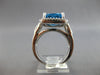 EXTRA LARGE 7.66CT DIAMOND & AAA BLUE TOPAZ 14KT WHITE GOLD CUSHION & ROUND RING