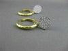 ESTATE PAVE DIAMOND 14K WHITE YELLOW 2 TONE GOLD REMOVABLE HOOP EARRINGS #20819