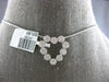 .50CT DIAMOND 14KT WHITE GOLD 3D MULTI FLOWER OPEN HEART SHAPE FLOATING PENDANT