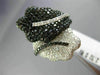 ESTATE LARGE 2.72CT WHITE & BLACK DIAMOND 14K WHITE GOLD CRISS CROSS FLOWER RING