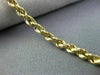 ESTATE 14KT YELLOW GOLD 3D CLASSIC ROPE LOBSTER LOCK CHAIN BRACELET 3mm #26014