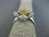 ESTATE .36CT WHITE & FANCY YELLOW DIAMOND 18K 2 TONE GOLD SQUARE FRIENDSHIP RING