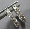 ESTATE SMALL .20CT DIAMOND 14KT WHITE GOLD FILIGREE HUGGIE HOOP EARRINGS #27900