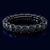 ESTATE 4.41CT BLACK DIAMOND 14KT BLACK GOLD 3D ETERNITY WEDDING ANNIVERSARY RING