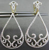 ESTATE LARGE .67CT DIAMOND 14K WHITE & YELLOW GOLD FLEUR DE LIS CLIP ON EARRINGS