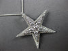 ESTATE LARGE .87CT DIAMOND 18KT WHITE GOLD 3D DOUBLE STAR FUN FLOATING PENDANT