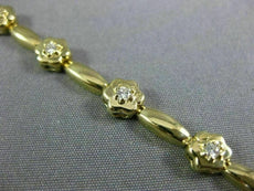 ANTIQUE .39CT ROUND DIAMOND 14K YELLOW GOLD CLASSIC DAISY FLOWER BRACELET #16266