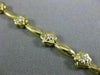 ANTIQUE .39CT ROUND DIAMOND 14K YELLOW GOLD CLASSIC DAISY FLOWER BRACELET #16266