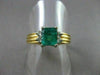 ANTIQUE 1.18CT AAA COLOMBIAN EMERALD & DIAMOND 14K W&Y GOLD ENGAGEMENT RING #128