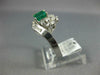 ESTATE 1.53CT DIAMOND & AAA EMERALD 14KT WHITE GOLD BAGUETTE ENGAGEMENT RING 121