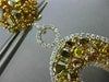MASSIVE 23.49CT WHITE & MULTI COLOR DIAMOND 18K 2TONE GOLD OVAL HANGING EARRINGS