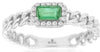 .35CT DIAMOND & AAA EMERALD 14K WHITE GOLD SQUARE HALO KNOT FRIENDSHIP LOVE RING