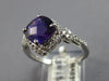 2.22CT DIAMOND & AAA AMETHYST 14KT WHITE GOLD CUSHION & ROUND GEOMETRICAL RING