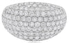 ESTATE LARGE 2.95CT DIAMOND 14KT WHITE GOLD ROUND MULTI ROW DOME SHAPE FUN RING