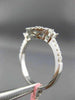 ESTATE .86CT ROUND & PRINCESS DIAMOND 18K WHITE GOLD 3D 5 STONE HALO FLOWER RING