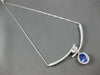 LARGE 1.75CT DIAMOND & AAA TANZANITE 14K WHITE GOLD 3D OVAL CRISS CROSS NECKLACE