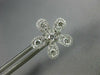 ESTATE LARGE 1.05CT DIAMOND 18KT WHITE GOLD 3D FLOWER CLASSIC STUD EARRINGS