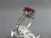 1.91CT DIAMOND & AAA RUBY 18K WHITE GOLD 3D CLASSIC OVAL & ROUND ENGAGEMENT RING