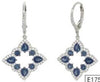 2.69CT DIAMOND 14KT WHITE GOLD 3D PEAR SHAPE & ROUND FLORAL SQUARE FUN EARRINGS