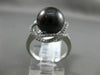 ESTATE LARGE .19CT DIAMOND 14K WHITE GOLD 3D TAHITIAN PEARL FLOWER SOLITARE RING
