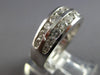 WIDE 1.25CT DIAMOND 14KT WHITE GOLD ROUND CHANNEL 2 ROW WEDDING ANNIVERSARY RING