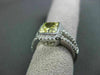 LARGE FANCY YELLOW 14KT WHITE GOLD DIAMOND SPLIT BAND HALO COCKTAIL RING #23052