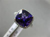 LARGE 3.94CT DIAMOND & AAA AMETHYST 14KT WHITE & ROSE GOLD HALO ENGAGEMENT RING