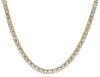 ESTATE 37.66CT DIAMOND 14KT YELLOW GOLD 3D ROUND ETERNITY LOVE TENNIS NECKLACE
