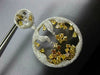 LARGE 12.15CT WHITE & FANCY YELLOW DIAMOND 18KT GOLD 3D GLOBE HANGING EARRINGS