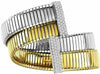 ESTATE EXTRA LARGE 1.68CT DIAMOND 18KT TWO TONE GOLD 3D FLEXIBLE BANGLE BRACELET