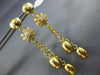 LARGE .05CT DIAMOND 18KT YELLOW GOLD 3D MATTE AND SHINY FLOWER HANGING EARRINGS
