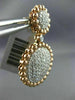 ESTATE LARGE 2.74CT DIAMOND 14KT ROSE GOLD 3D CLUSTER CIRCULAR HANGING EARRINGS