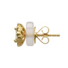 .48CT DIAMOND 18KT YELLOW GOLD ROUND & BAGUETTE CLASSIC CIRCULAR FLOWER EARRINGS