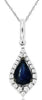 .62CT DIAMOND & AAA SAPPHIRE 14KT WHITE GOLD PEAR SHAPE & ROUND FLOATING PENDANT