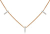 ESTATE .16CT DIAMOND 14KT ROSE GOLD 3D CLASSIC MULTI BAR FUN LOVE NECKLACE