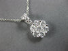 ESTATE 1.0CT DIAMOND 14KT WHITE GOLD 3D CLASSIC FLOWER LOVE FLOATING PENDANT