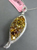 5.58CT WHITE & INTENSE FANCY YELLOW DIAMOND 18K 2 TONE GOLD 3D TEAR DROP PENDANT