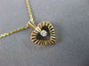 ESTATE .02 ROUND DIAMOND 14KT YELLOW GOLD SOLITAIRE HEART FLOATING PENDANT#1094